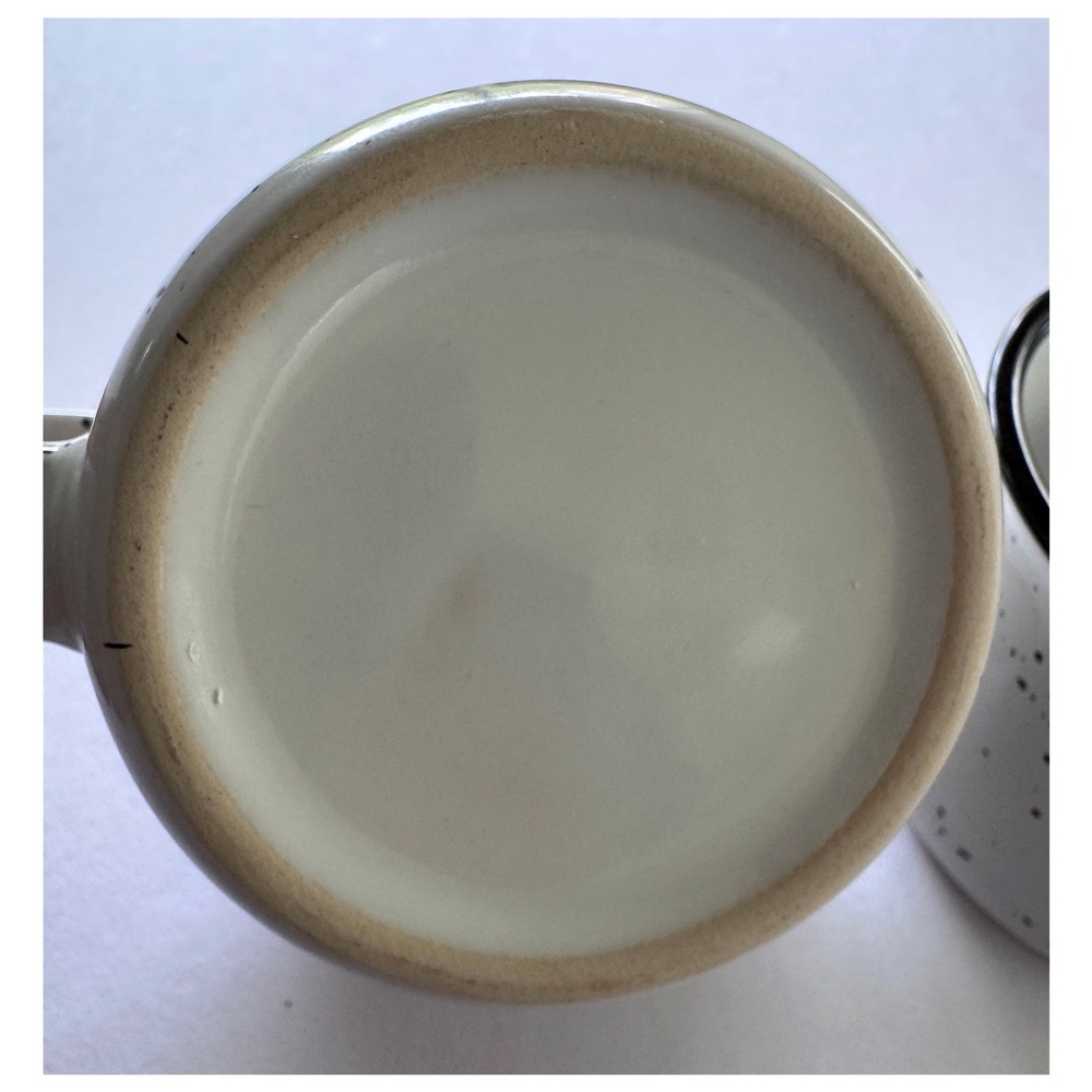 Set of 4 - 4oz‎ Speckled Ceramic White Black Campfire Coffee Mugs - Picture 10 of 11